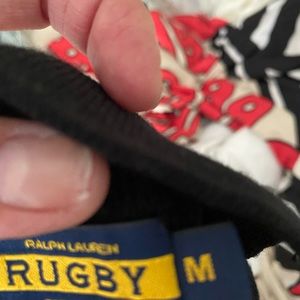 Ralph Lauren Rugby drop waist knit mini dress. Mock neck with button details